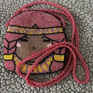 Beaded Pink Crossbody Bag